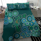 Green Platypus Aboriginal Art Bedding Set