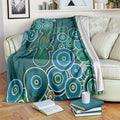 Green Platypus Aboriginal Art Blanket
