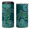 Green Platypus Aboriginal Art 4 in 1 Can Cooler Tumbler