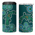 Green Platypus Aboriginal Art 4 in 1 Can Cooler Tumbler