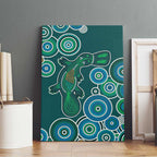 Green Platypus Aboriginal Art Canvas Wall Art