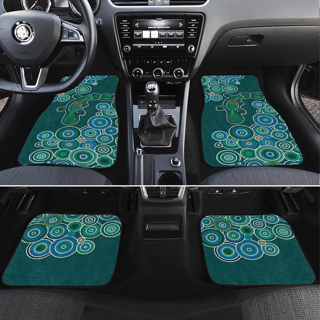 Green Platypus Aboriginal Art Car Mats