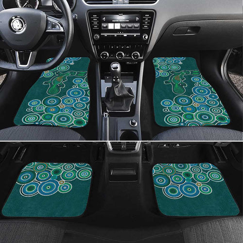 Green Platypus Aboriginal Art Car Mats