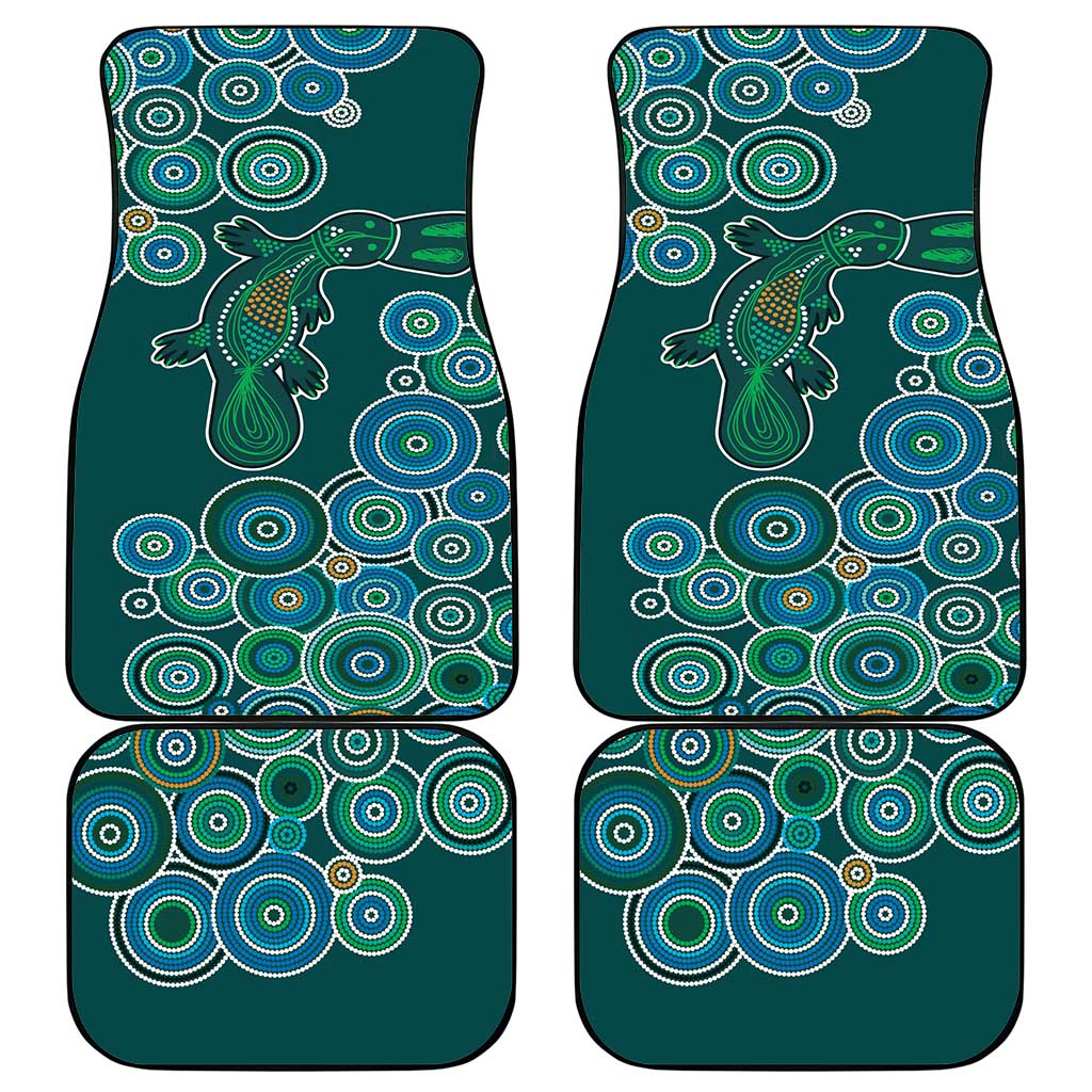 Green Platypus Aboriginal Art Car Mats