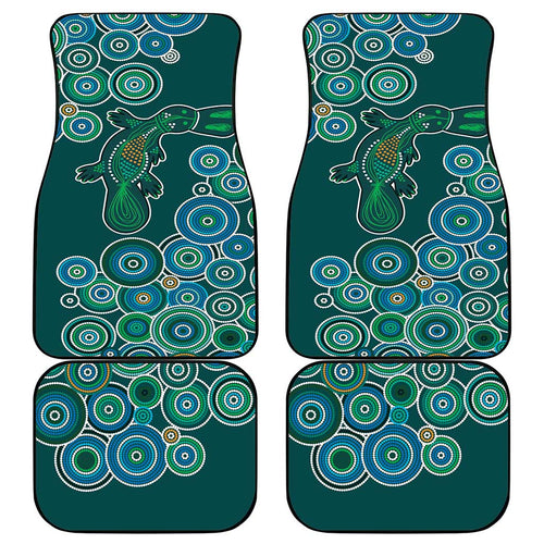 Green Platypus Aboriginal Art Car Mats