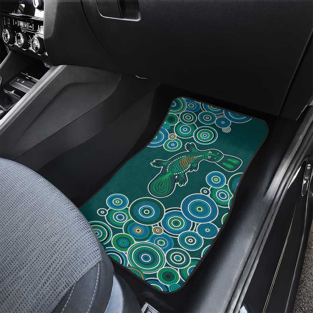 Green Platypus Aboriginal Art Car Mats