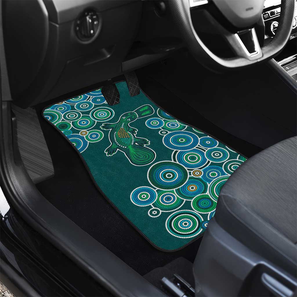 Green Platypus Aboriginal Art Car Mats