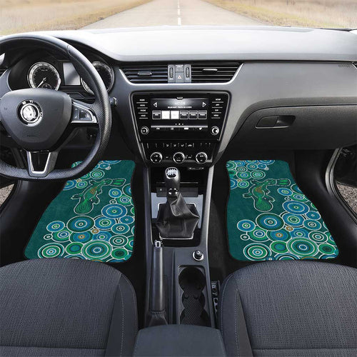 Green Platypus Aboriginal Art Car Mats