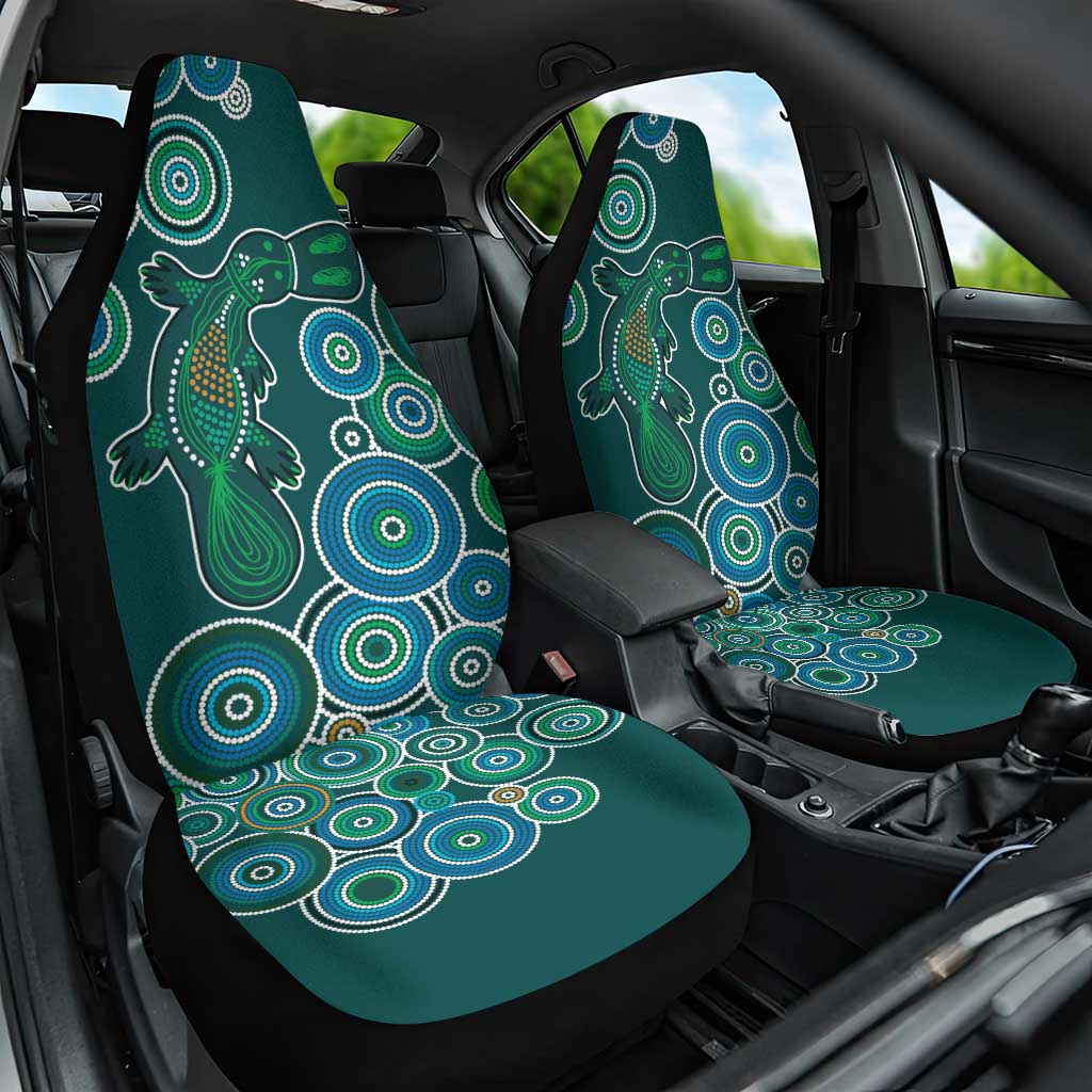 Green Platypus Aboriginal Art Car Seat Cover