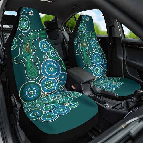 Green Platypus Aboriginal Art Car Seat Cover