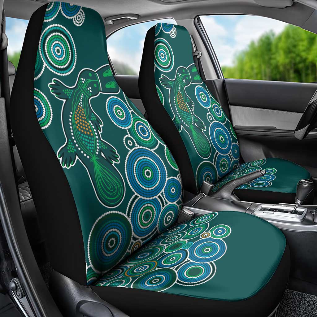 Green Platypus Aboriginal Art Car Seat Cover
