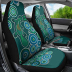 Green Platypus Aboriginal Art Car Seat Cover