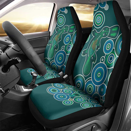 Green Platypus Aboriginal Art Car Seat Cover