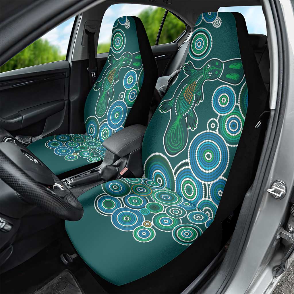 Green Platypus Aboriginal Art Car Seat Cover