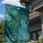 Green Platypus Aboriginal Art Garden Flag