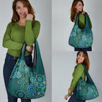 Green Platypus Aboriginal Art Grocery Bag