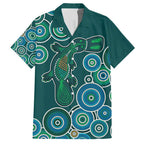Green Platypus Aboriginal Art Hawaiian Shirt