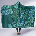 Green Platypus Aboriginal Art Hooded Blanket