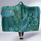 Green Platypus Aboriginal Art Hooded Blanket