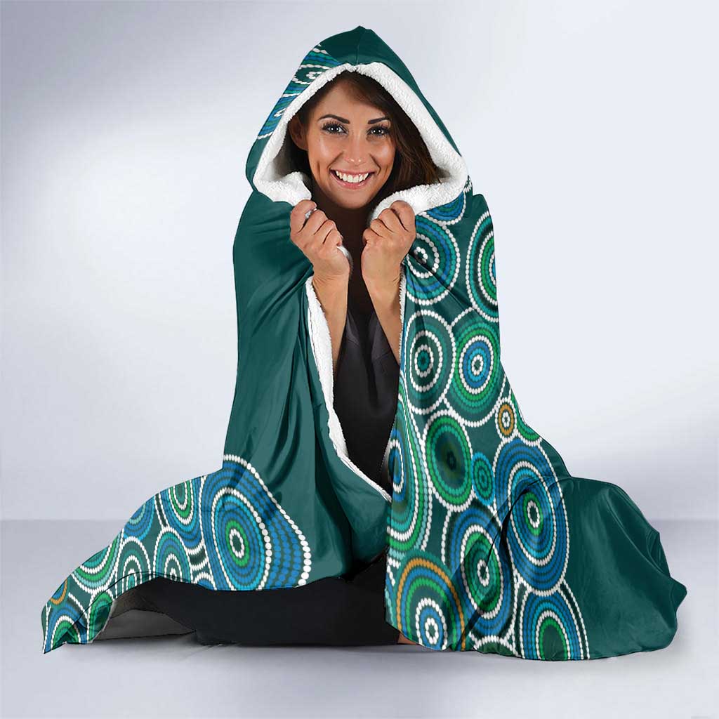 Green Platypus Aboriginal Art Hooded Blanket
