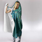 Green Platypus Aboriginal Art Hooded Blanket