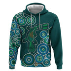 Green Platypus Aboriginal Art Hoodie