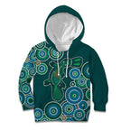 Green Platypus Aboriginal Art Kid Hoodie