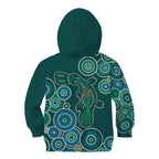 Green Platypus Aboriginal Art Kid Hoodie