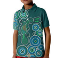Green Platypus Aboriginal Art Kid Polo Shirt
