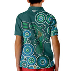 Green Platypus Aboriginal Art Kid Polo Shirt