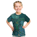 Green Platypus Aboriginal Art Kid T Shirt