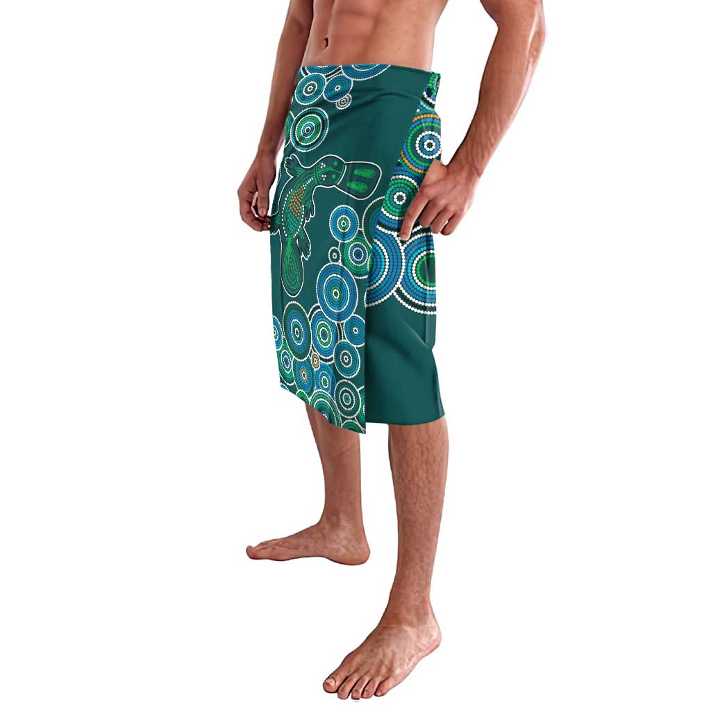 Green Platypus Aboriginal Art Lavalava