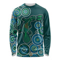 Green Platypus Aboriginal Art Long Sleeve Shirt