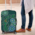 Green Platypus Aboriginal Art Luggage Cover