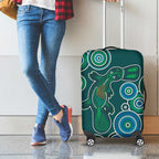 Green Platypus Aboriginal Art Luggage Cover