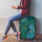 Green Platypus Aboriginal Art Luggage Cover
