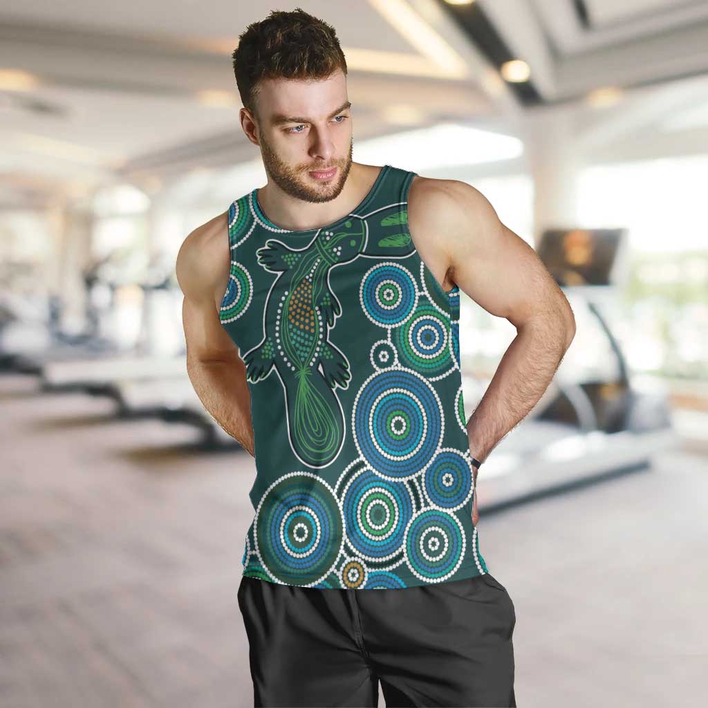 Green Platypus Aboriginal Art Men Tank Top