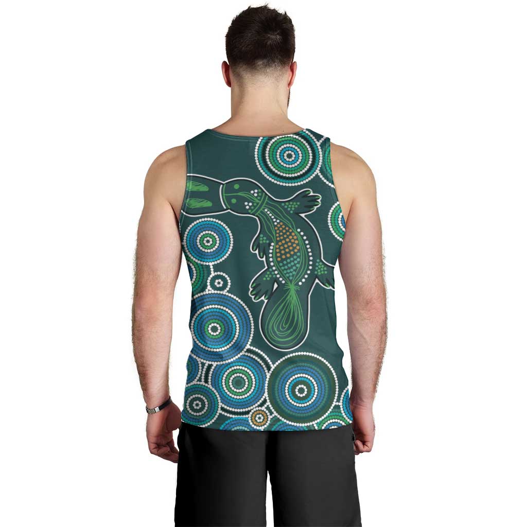 Green Platypus Aboriginal Art Men Tank Top