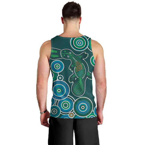 Green Platypus Aboriginal Art Men Tank Top