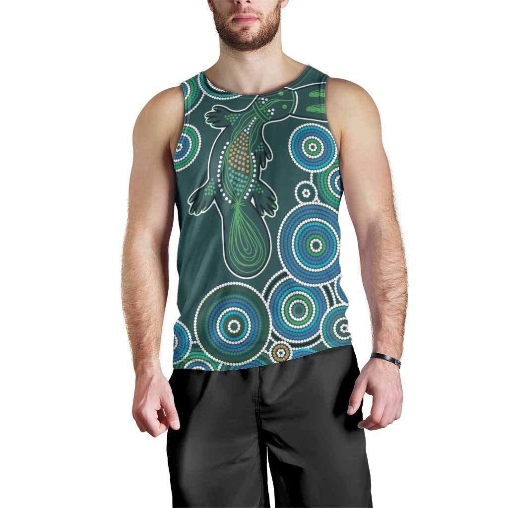Green Platypus Aboriginal Art Men Tank Top