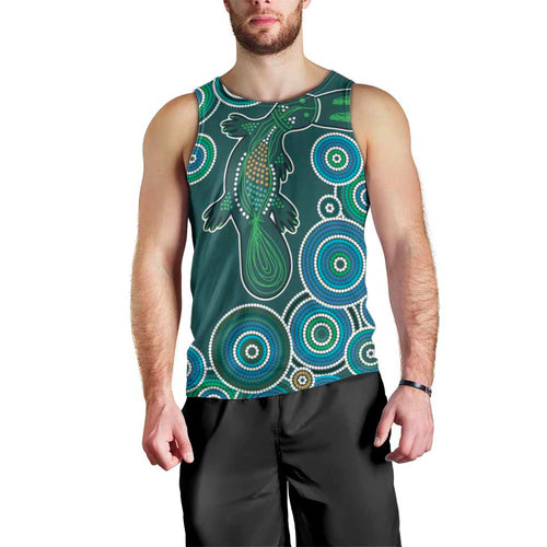 Green Platypus Aboriginal Art Men Tank Top