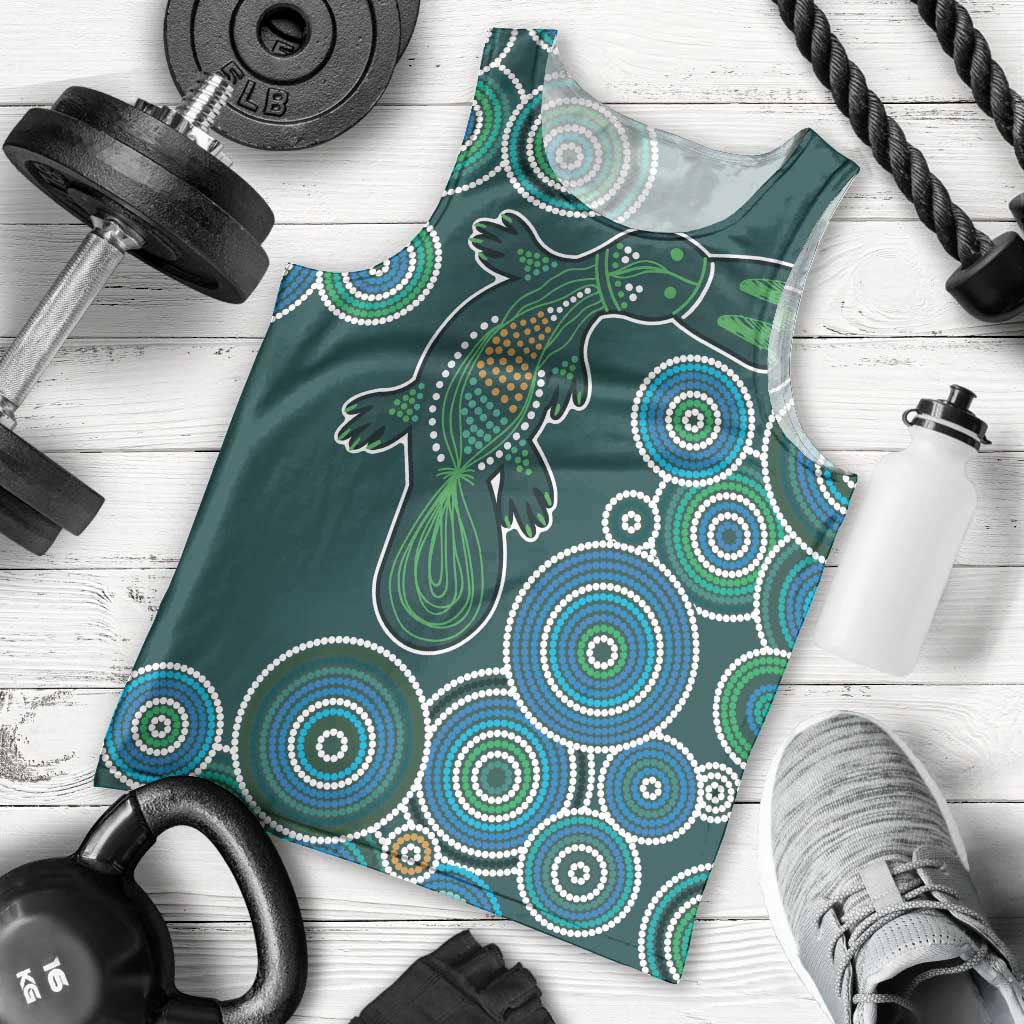 Green Platypus Aboriginal Art Men Tank Top