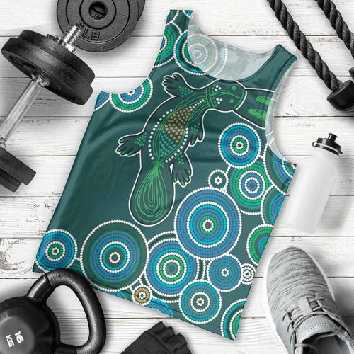 Green Platypus Aboriginal Art Men Tank Top