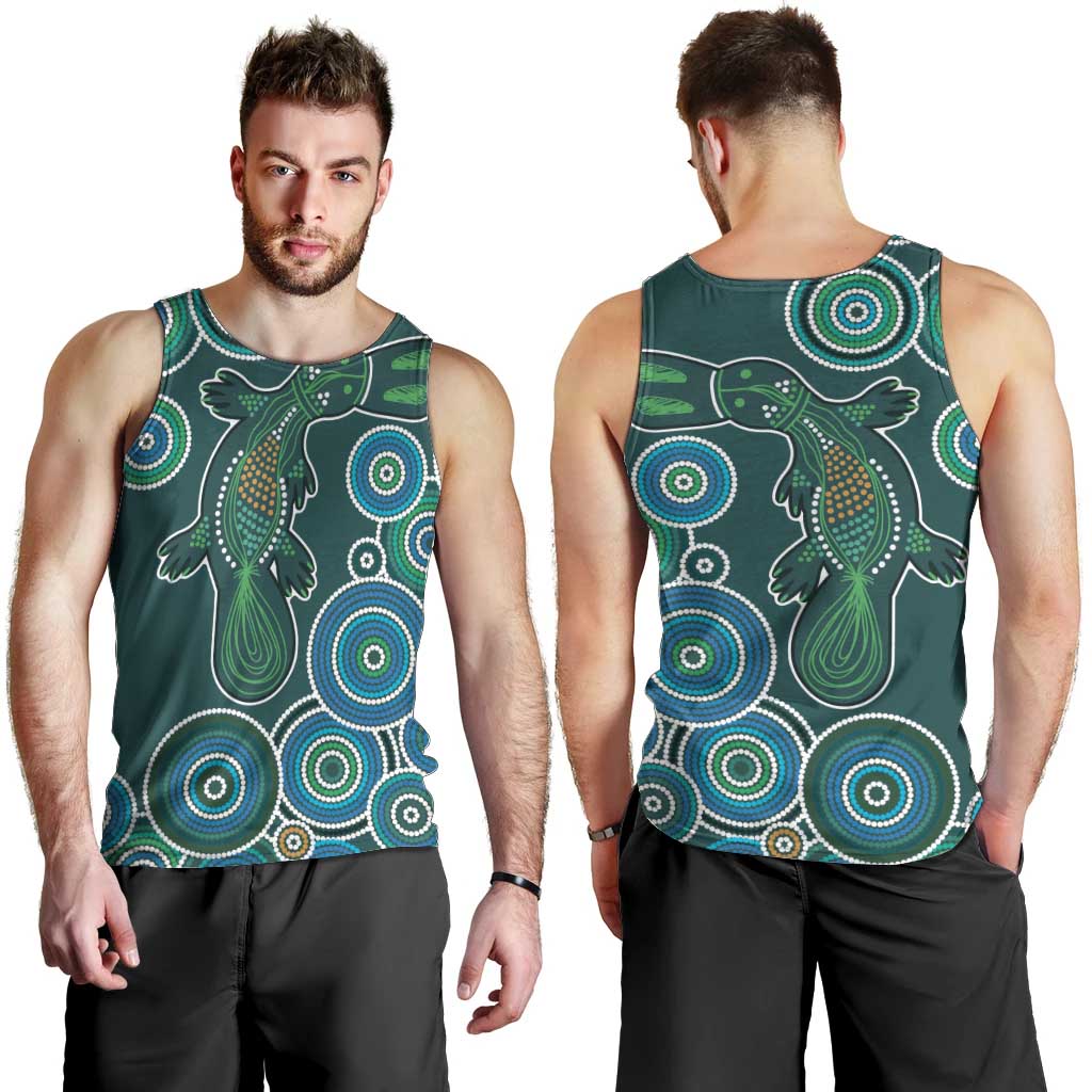 Green Platypus Aboriginal Art Men Tank Top