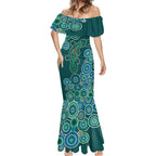 Green Platypus Aboriginal Art Mermaid Dress