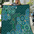 Green Platypus Aboriginal Art Quilt