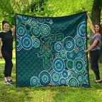 Green Platypus Aboriginal Art Quilt