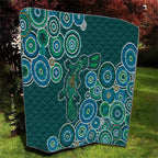 Green Platypus Aboriginal Art Quilt