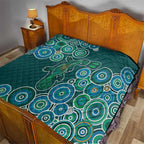 Green Platypus Aboriginal Art Quilt