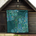 Green Platypus Aboriginal Art Quilt